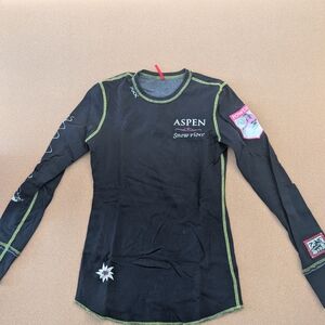 Alp N Rock Black Long Sleeve Top with Neon Green Stitching